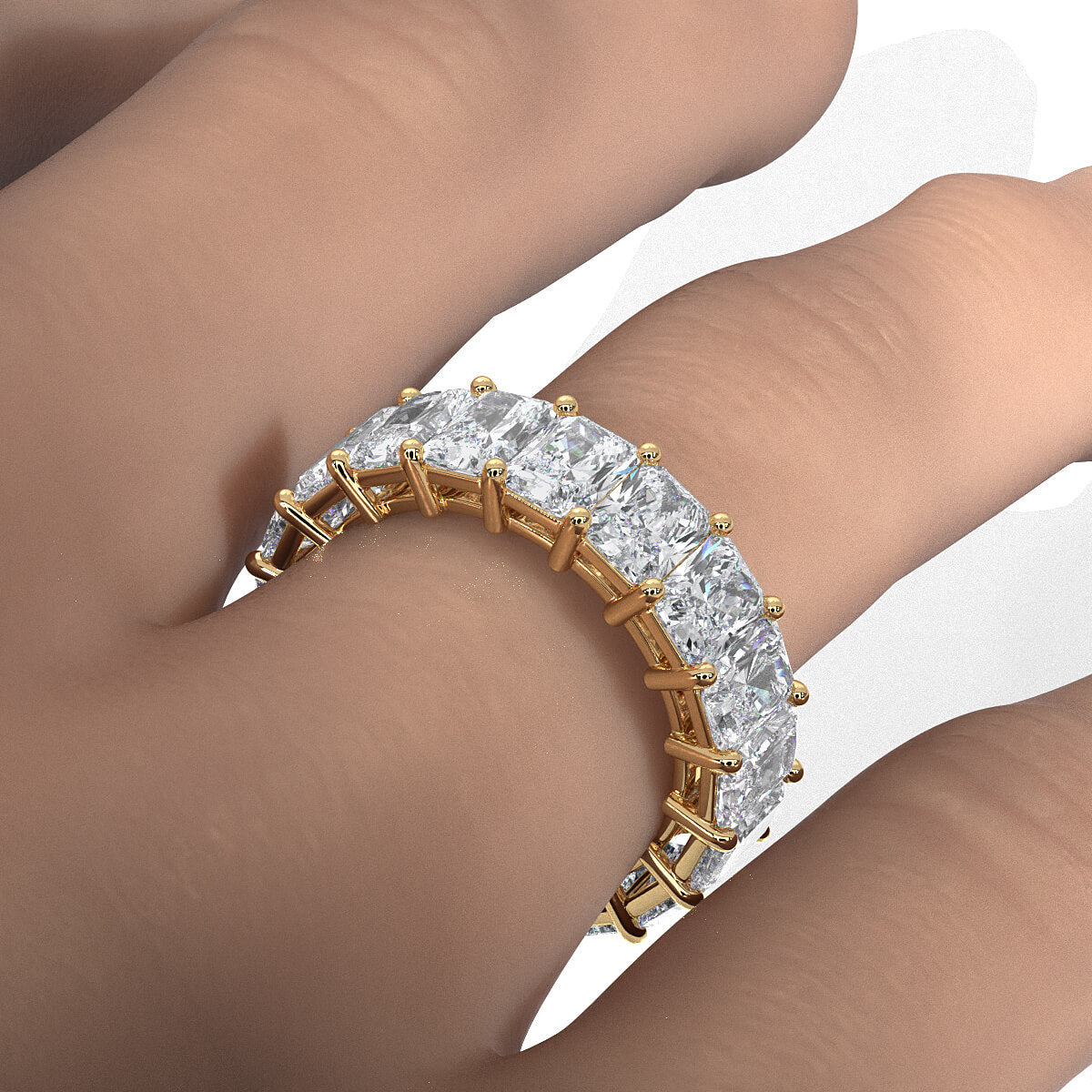 Radiant Lab Diamond Shared Prong Women Eternity Wedding Band 5.5 mm 8.50ctw.