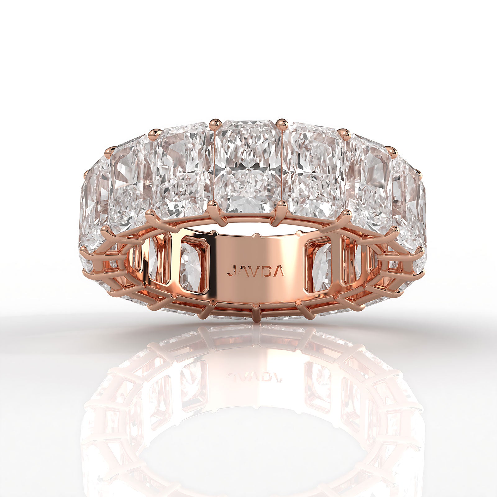 Women's Wedding Band Radiant Shared Prong Lab Diamond 6 mm 11.05ctw.