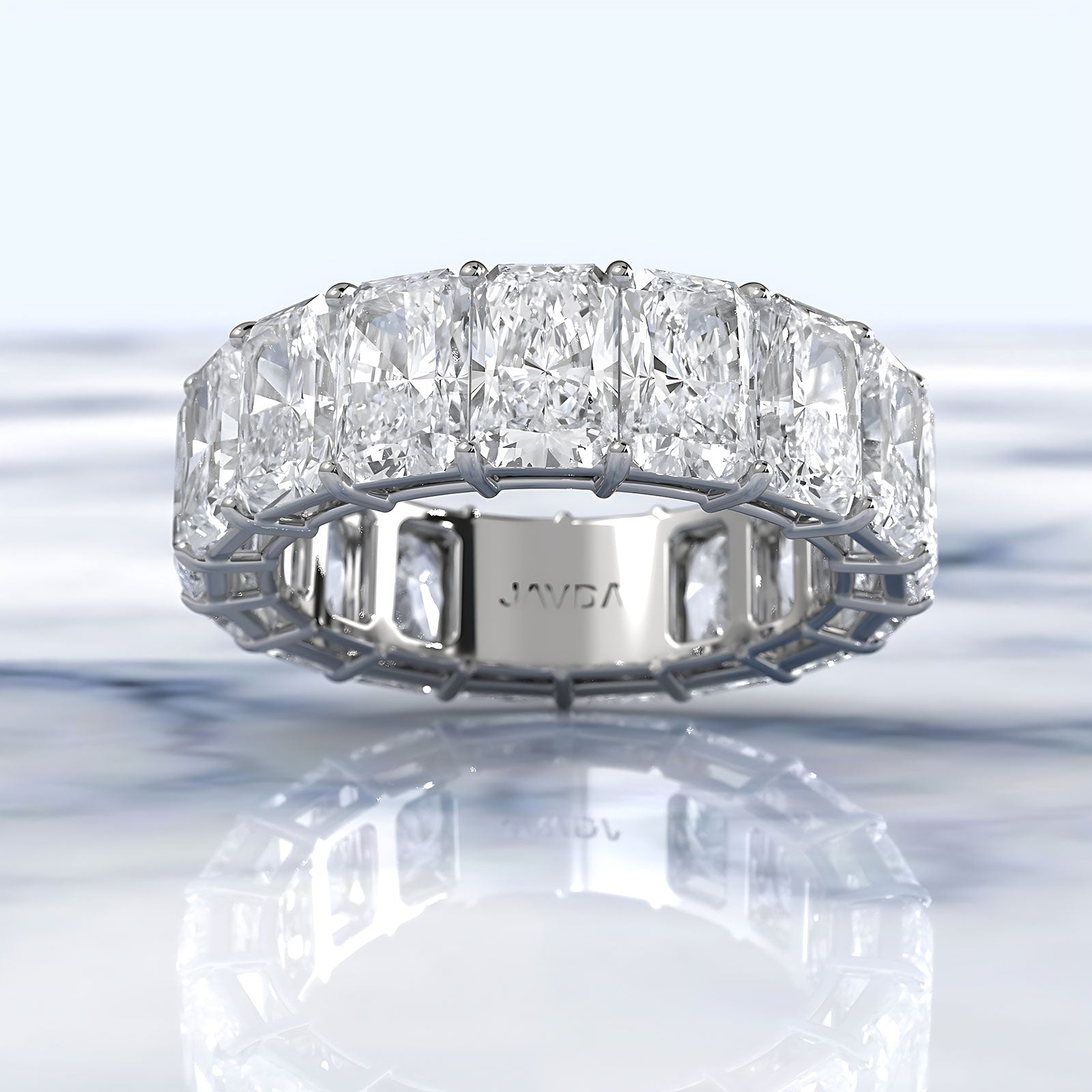 Women's Wedding Band Radiant Shared Prong Lab Diamond 6 mm 11.05ctw.