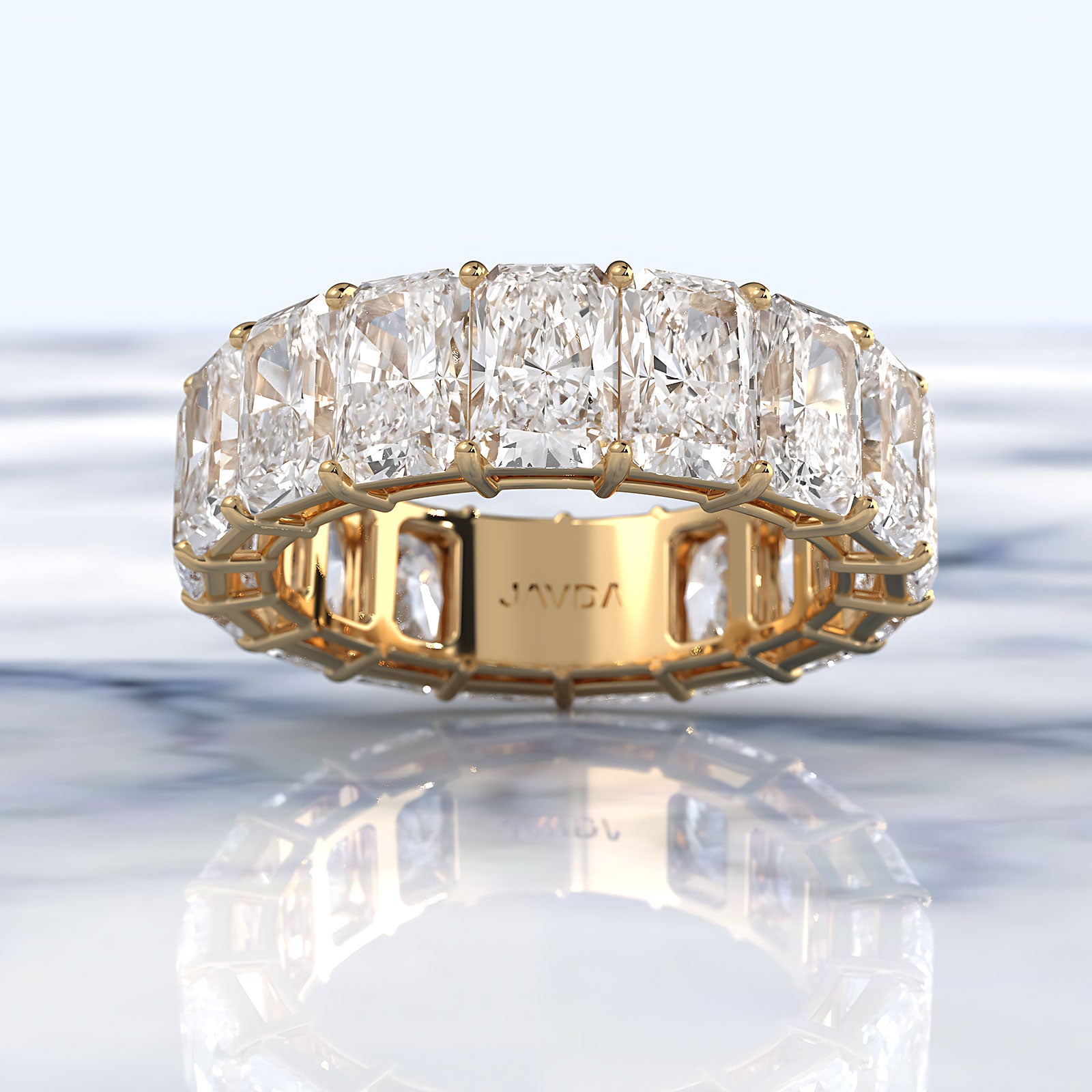 Women's Wedding Band Radiant Shared Prong Lab Diamond 6 mm 11.05ctw.