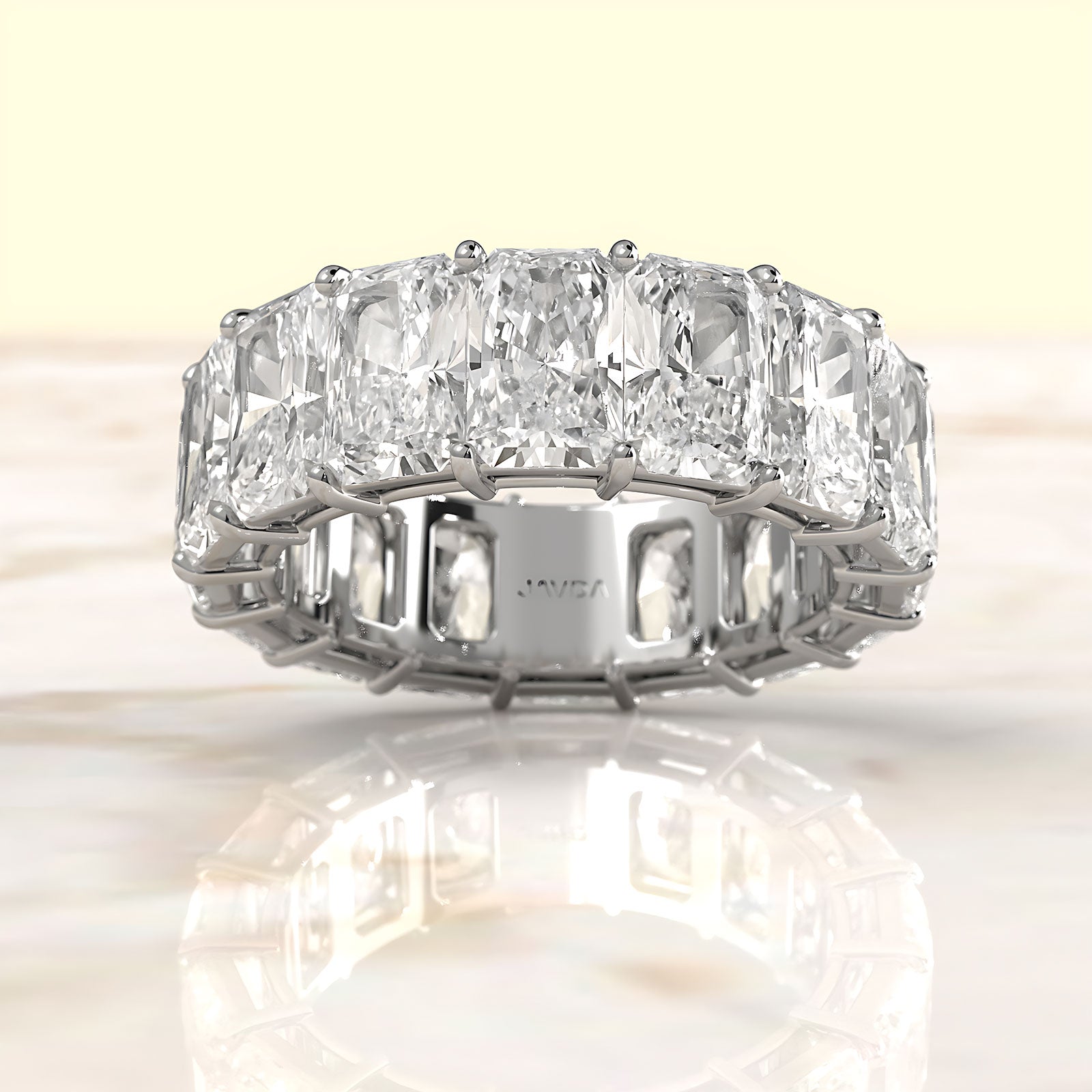 Radiant Lab Diamond Shared Prong Women's Wedding Band 6.5 mm 12.75ctw.