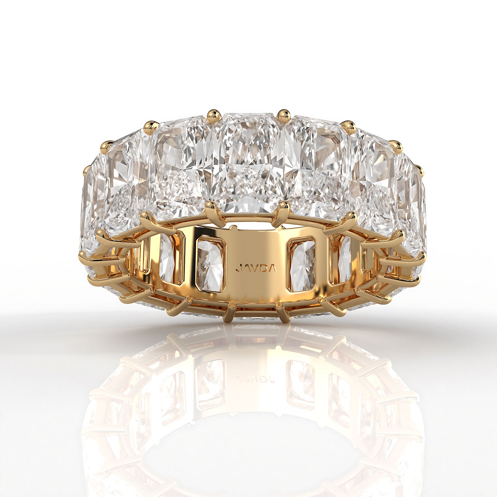 Radiant Lab Diamond Shared Prong Women's Wedding Band 6.5 mm 12.75ctw.