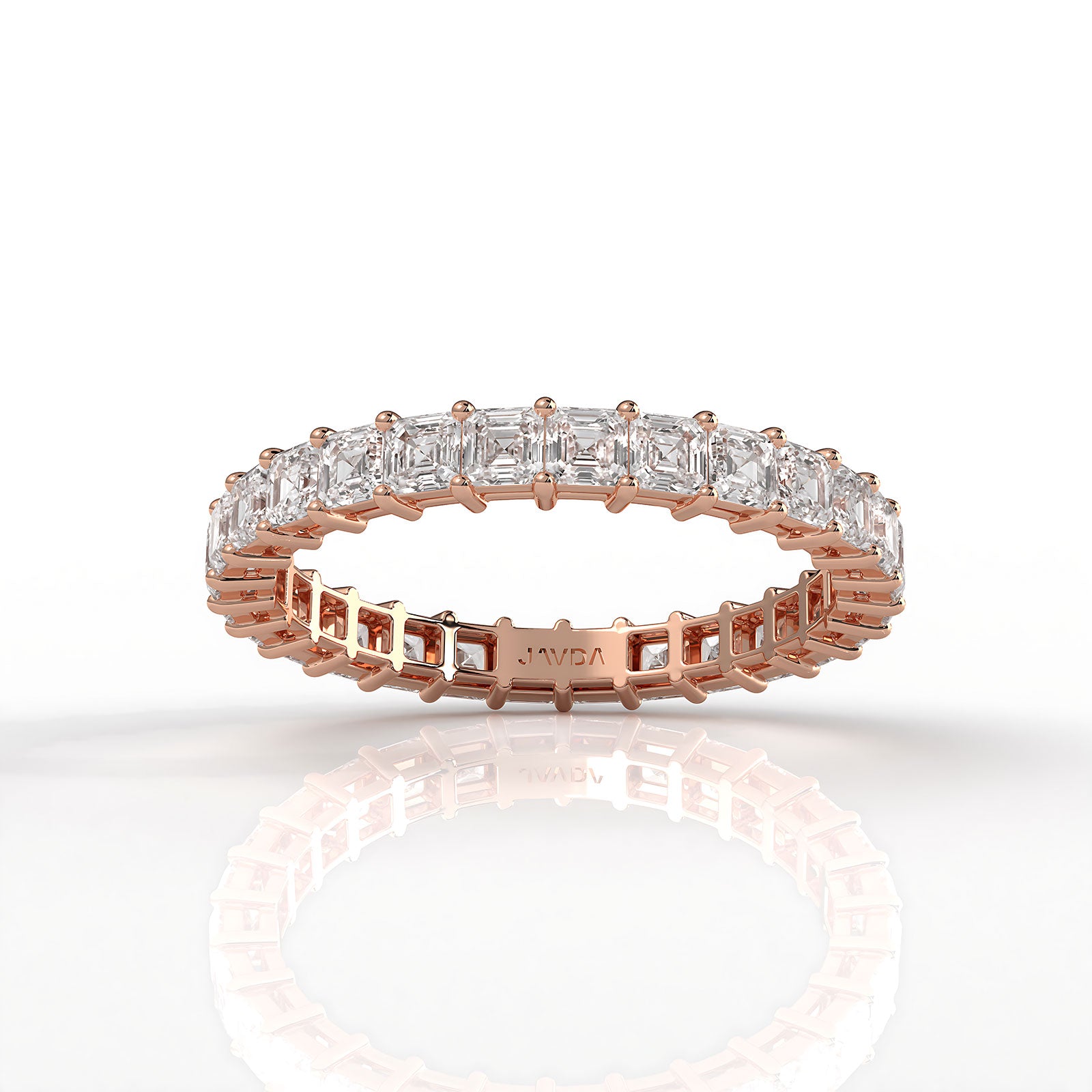 Asscher Lab Diamond Shared Prong Women's Wedding Band 2.25 mm 1.85ctw.