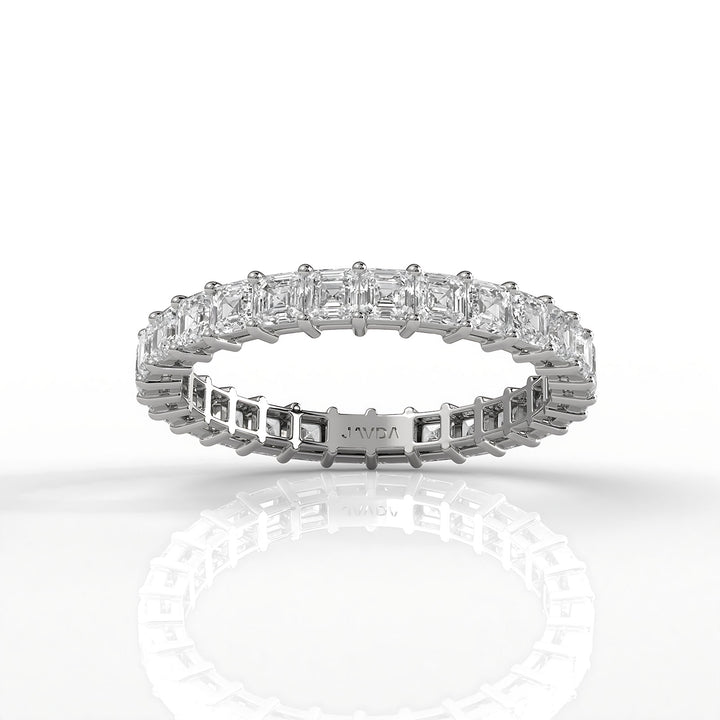 Asscher Lab Diamond Shared Prong Women's Wedding Band 2.25 mm 1.85ctw.