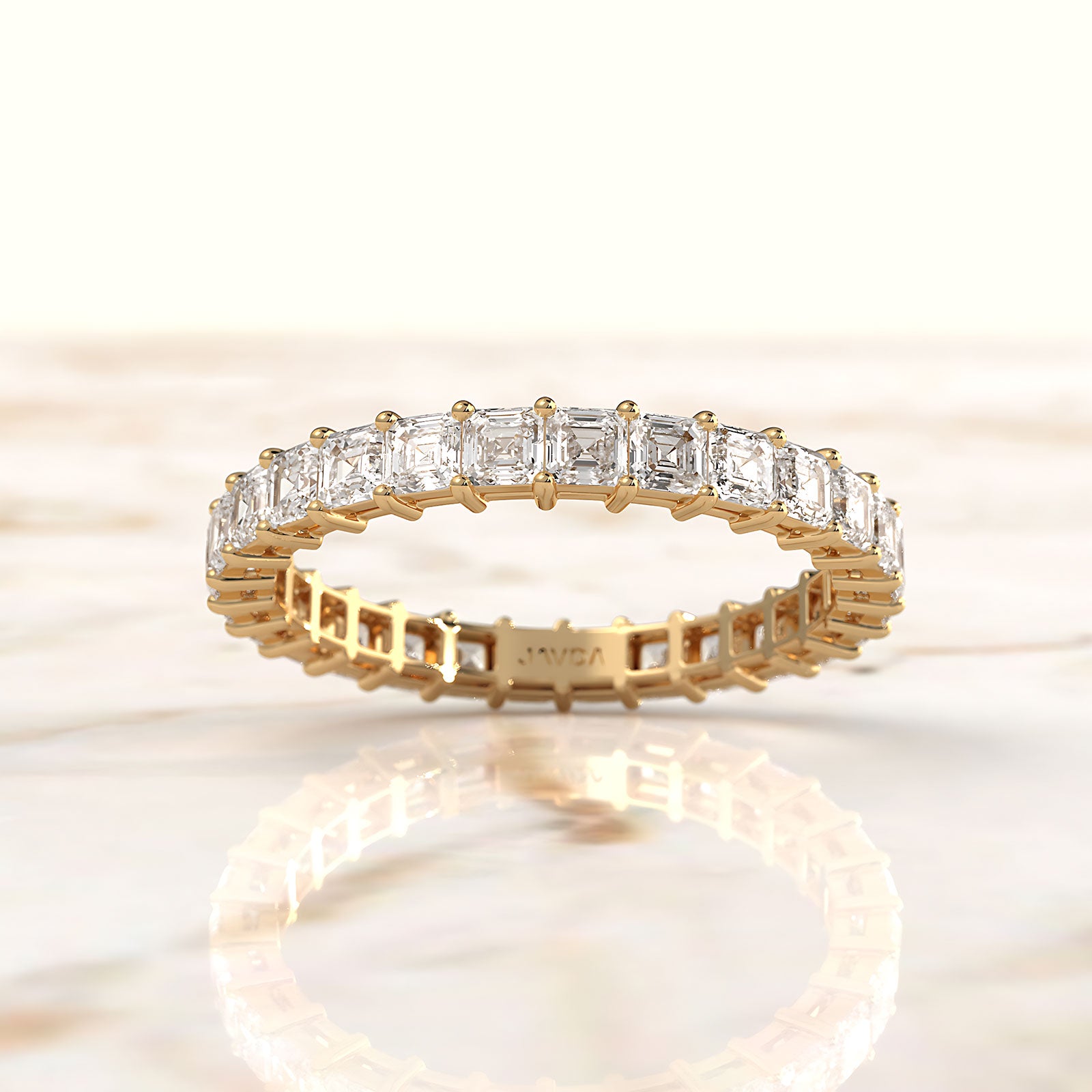 Asscher Lab Diamond Shared Prong Women's Wedding Band 2.25 mm 1.85ctw.