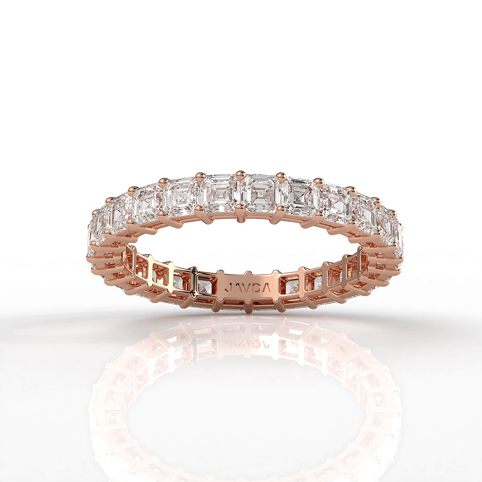 Women's Eternity Wedding Band Asscher Shared Prong Lab Diamond 2.5 mm 2.2ctw.