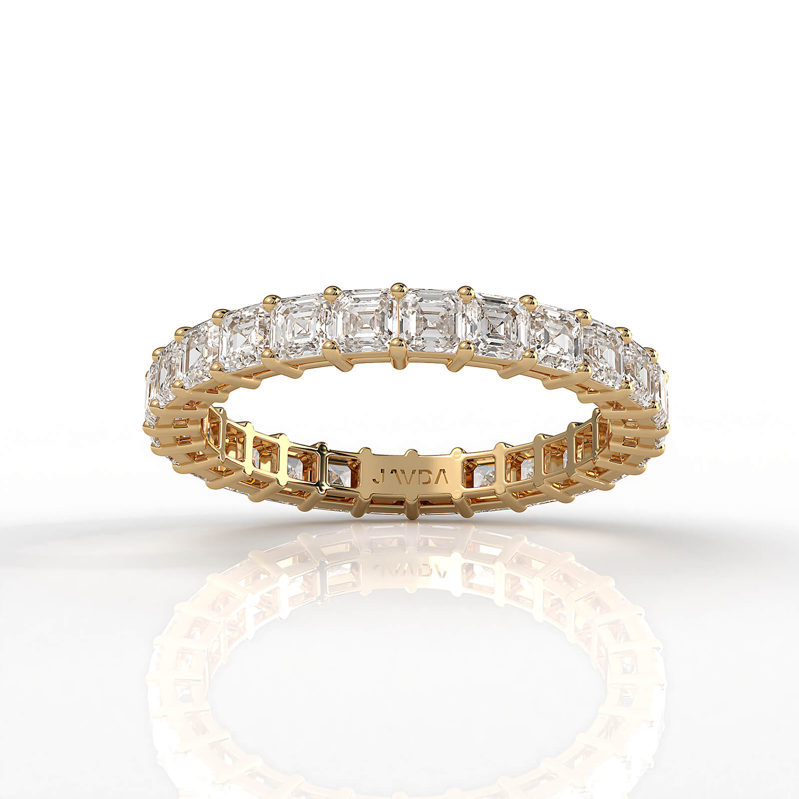 Women's Eternity Wedding Band Asscher Shared Prong Lab Diamond 2.5 mm 2.2ctw.