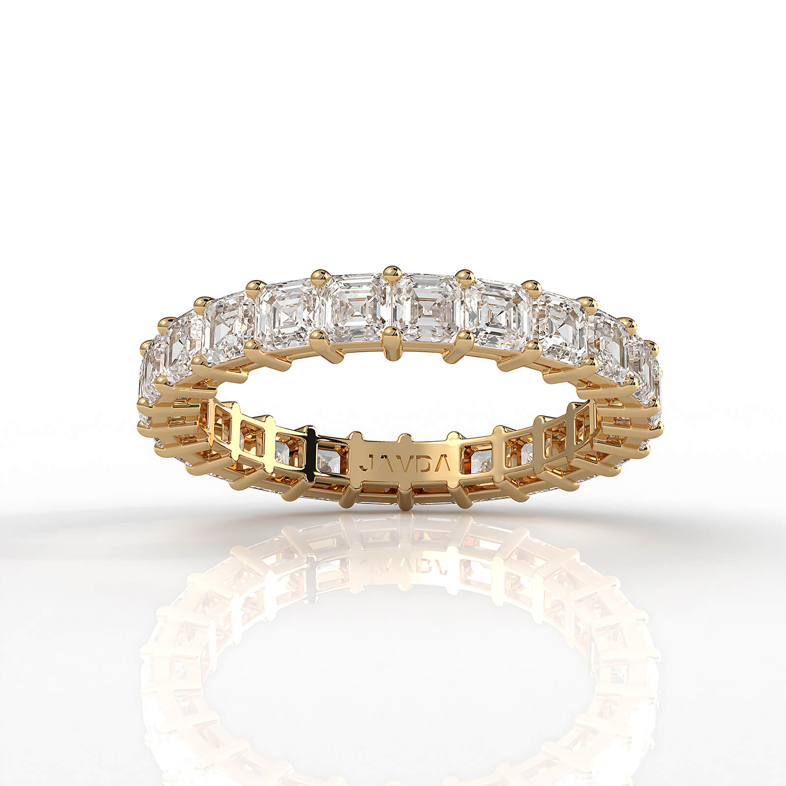 Shared Prong Women Asscher Lab Diamond Wedding Band 2.75 mm 2.8ctw.