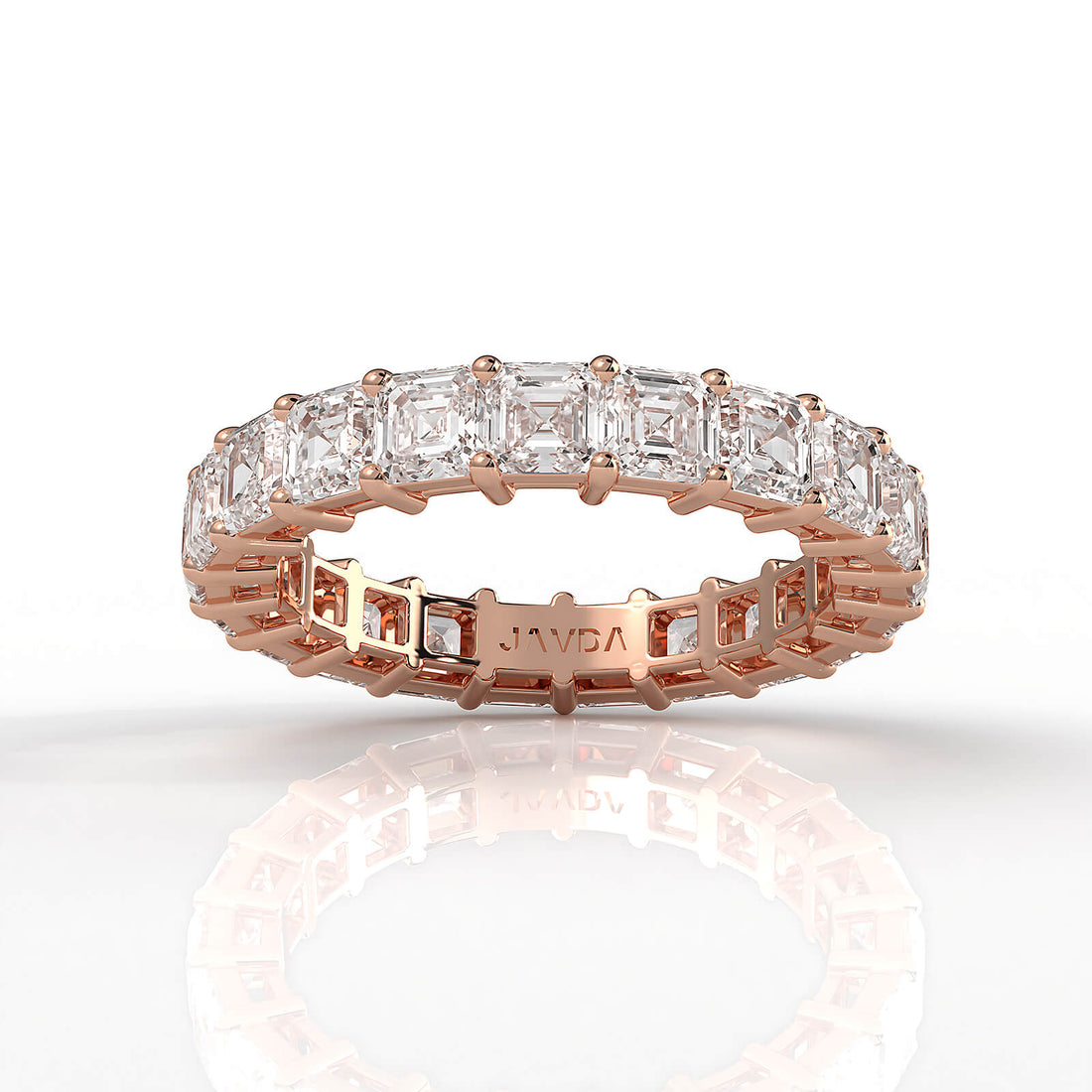 Asscher Lab Diamond Shared Prong Women's Eternity Wedding Band 3.25 mm 3.8ctw.