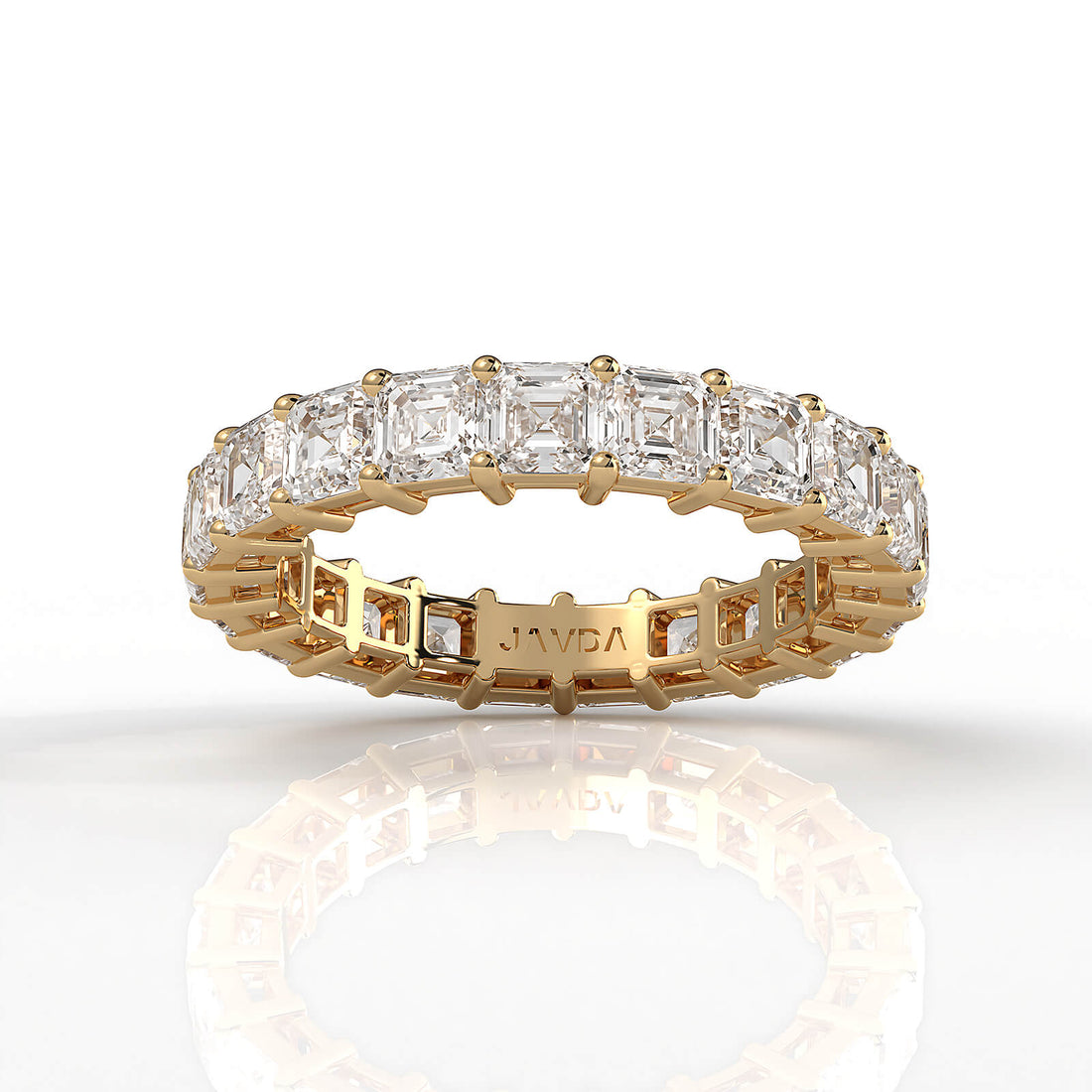 Asscher Lab Diamond Shared Prong Women's Eternity Wedding Band 3.25 mm 3.8ctw.