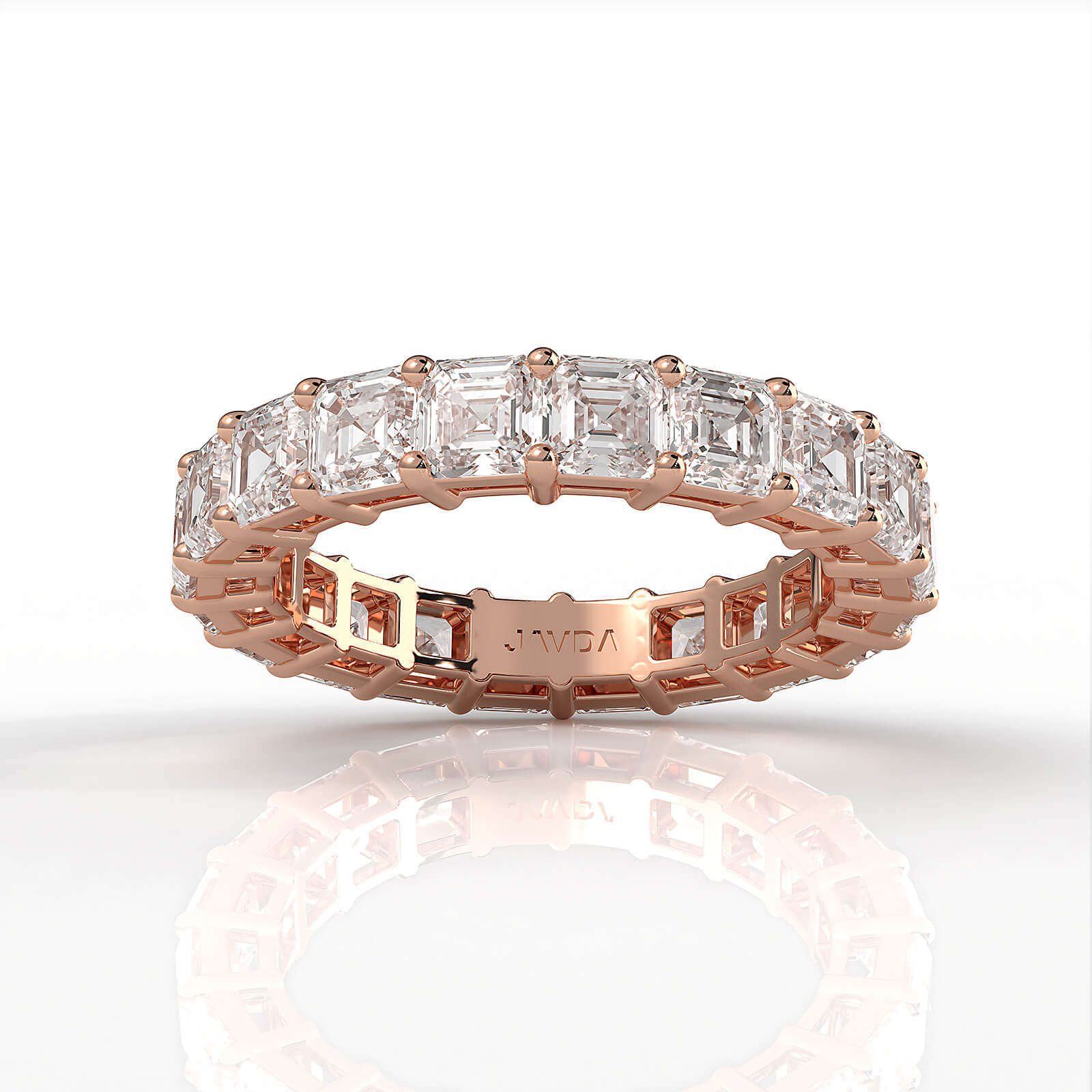 Asscher Lab Diamond Women's Eternity Wedding Band 3.5 mm 4.7ctw.