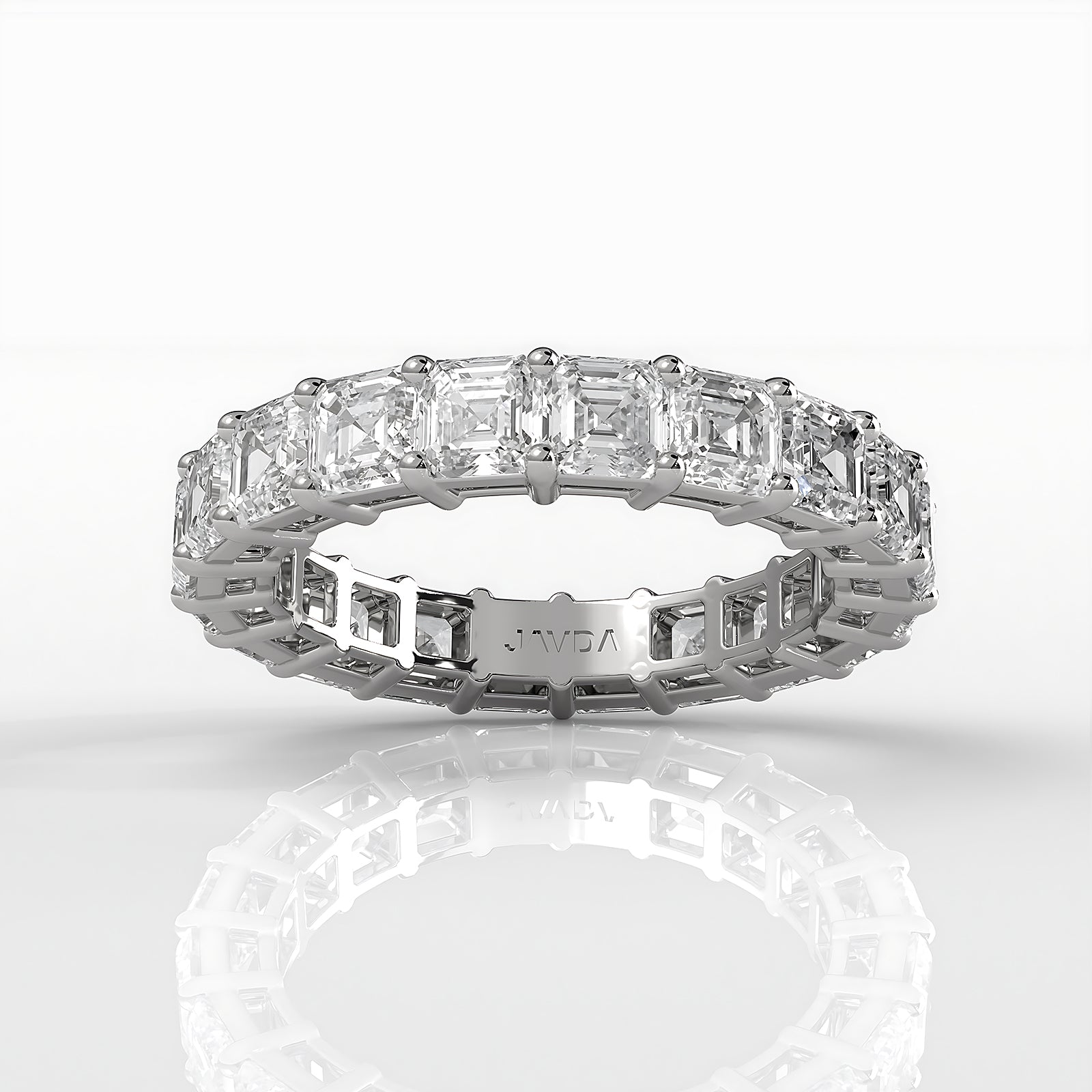 Asscher Lab Diamond Women's Eternity Wedding Band 3.5 mm 4.7ctw.