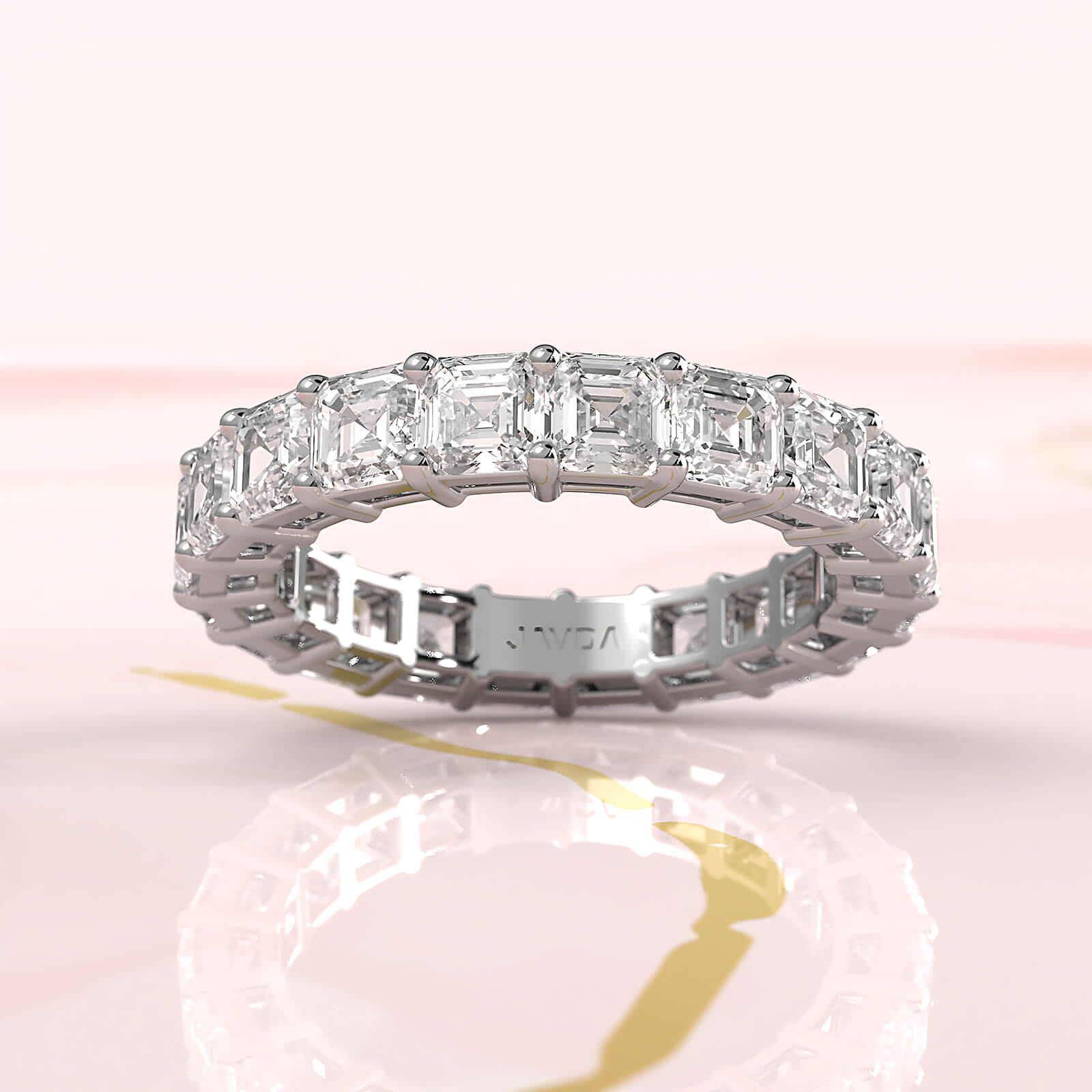 Asscher Lab Diamond Women's Eternity Wedding Band 3.5 mm 4.7ctw.