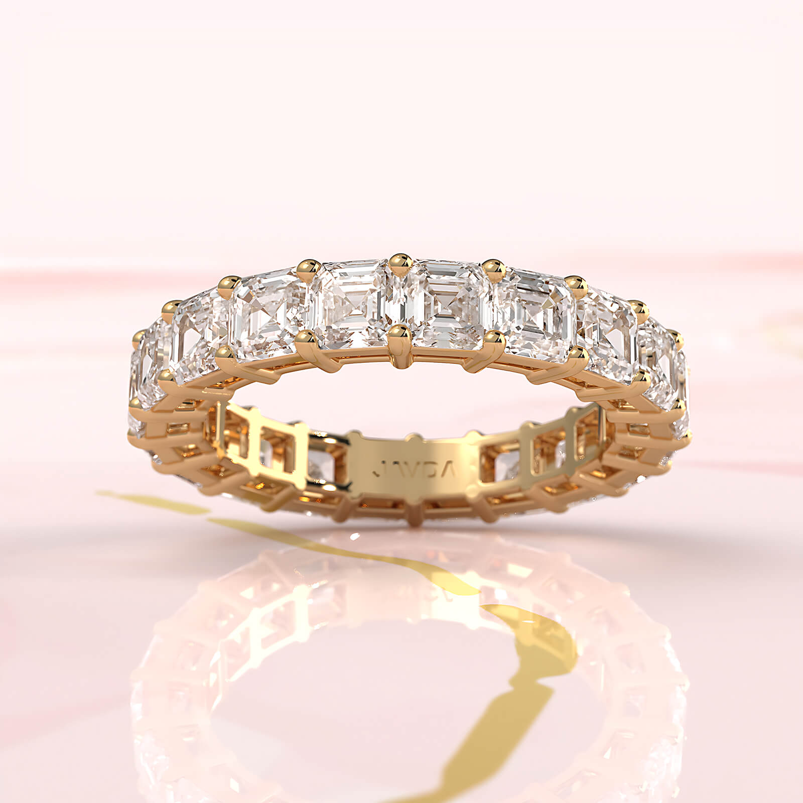 Asscher Lab Diamond Women's Eternity Wedding Band 3.5 mm 4.7ctw.