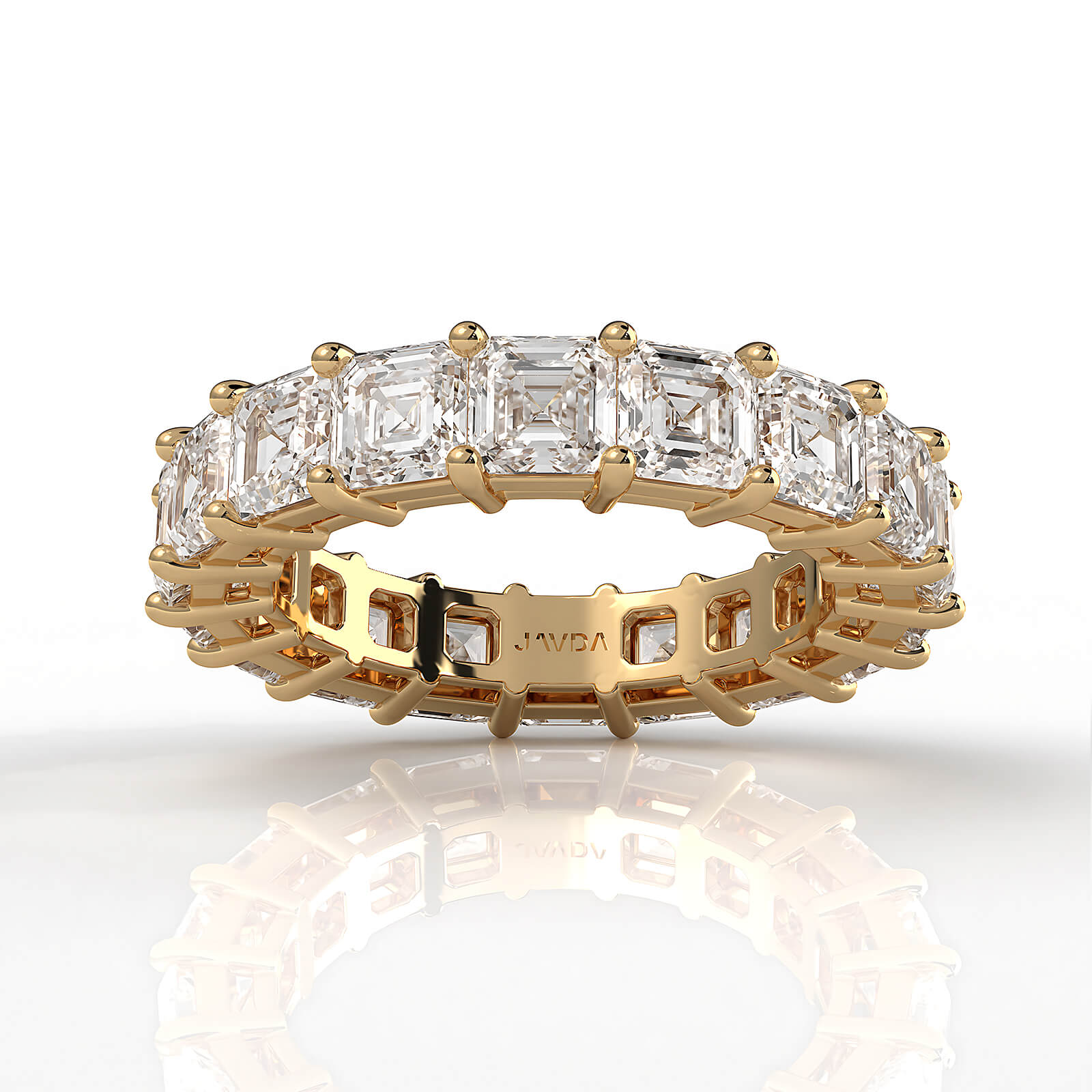 Women's Eternity Wedding Band Asscher Shared Prong Lab Diamond 4 mm 6.5ctw.