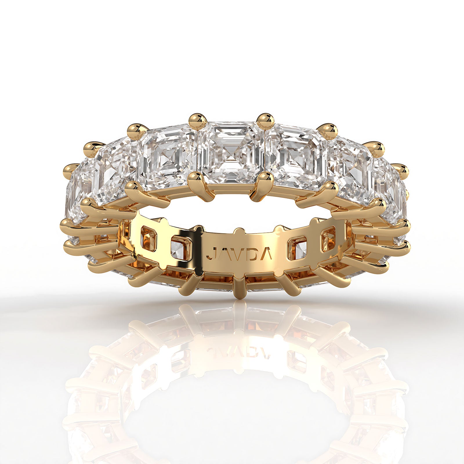 Shared Prong Asscher Lab Diamond Women's Eternity Wedding Band 4.25 mm 7.4ctw.