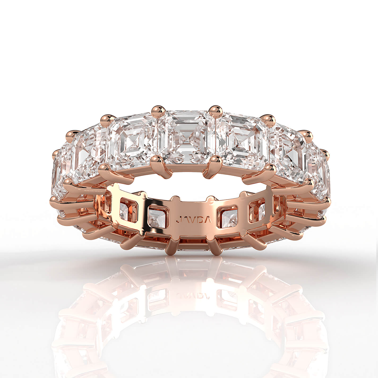 Asscher Lab Diamond Women's Eternity Wedding Band 4.5 mm 8.25ctw.