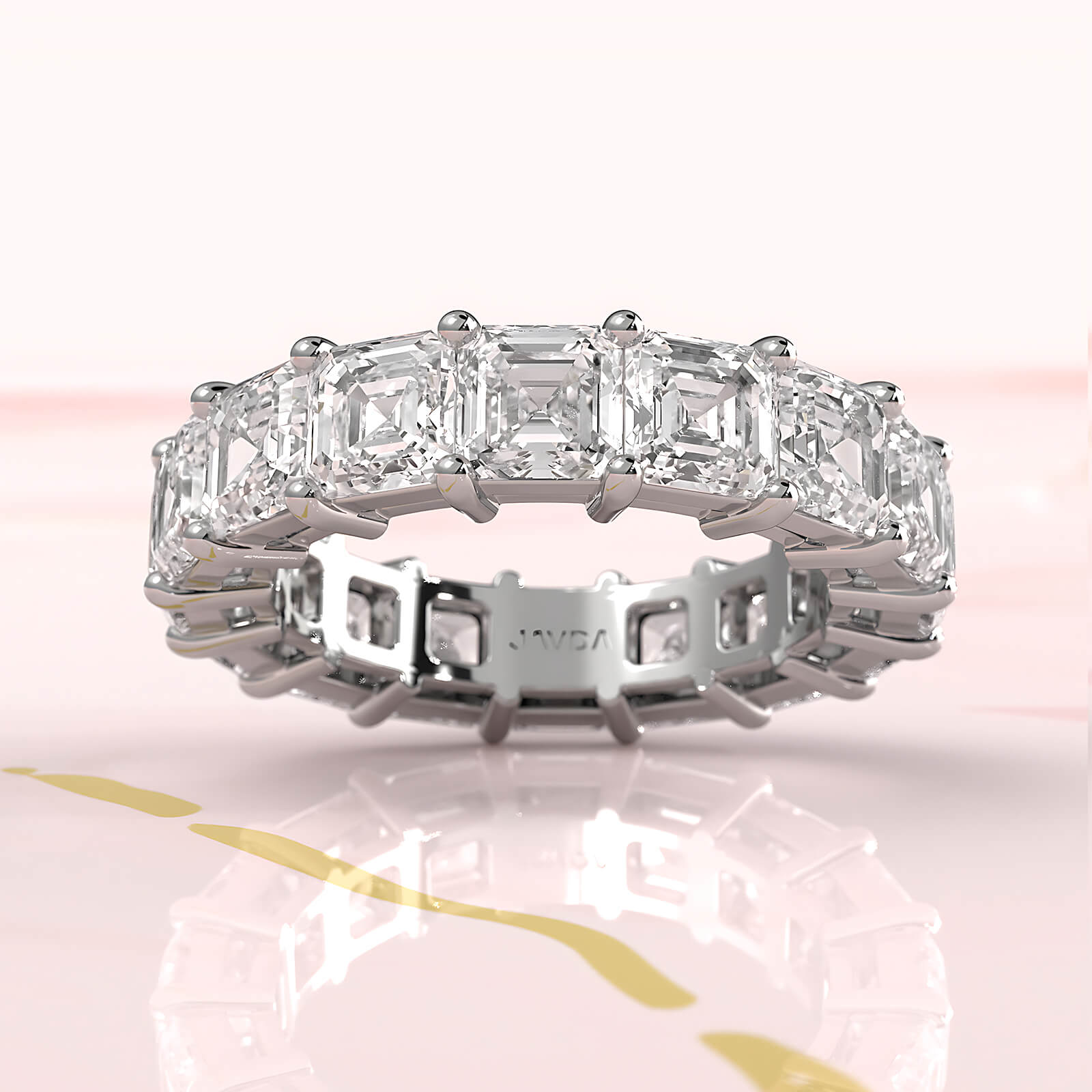 Asscher Lab Diamond Women's Eternity Wedding Band 4.5 mm 8.25ctw.