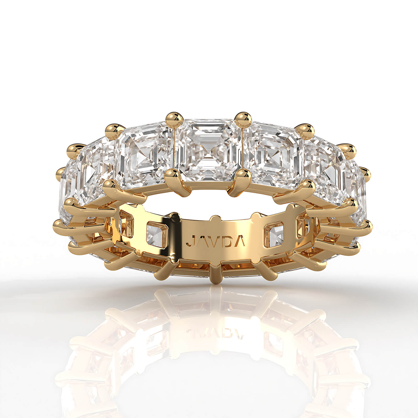 Asscher Cut Shared Prong Lab Diamond Women's Eternity Wedding Band 4.75 mm 9ctw.