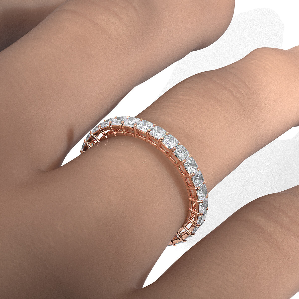 Cushion Lab Diamond Shared Prong Women's Eternity Wedding Band 2.25 mm 1.90ctw.