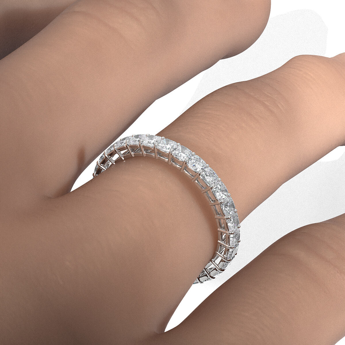 Cushion Lab Diamond Shared Prong Women's Eternity Wedding Band 2.25 mm 1.90ctw.