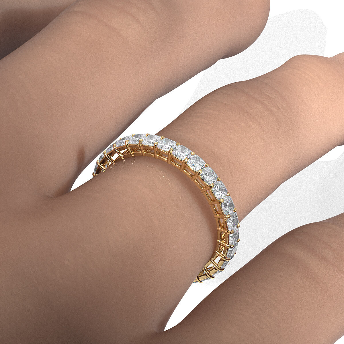 Cushion Lab Diamond Shared Prong Women's Eternity Wedding Band 2.25 mm 1.90ctw.