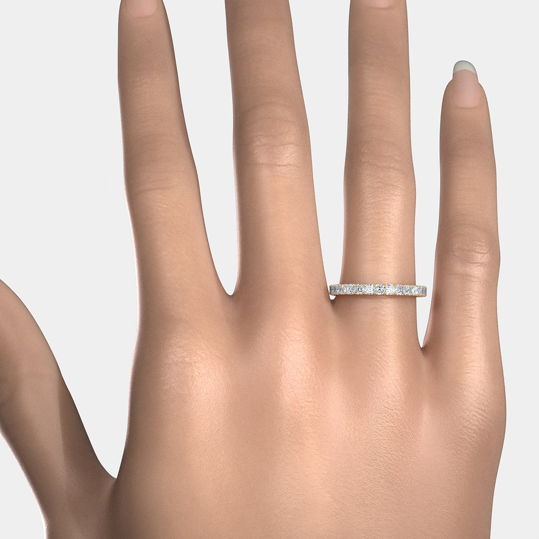 Cushion Lab Diamond Shared Prong Women's Eternity Wedding Band 2.25 mm 1.90ctw.