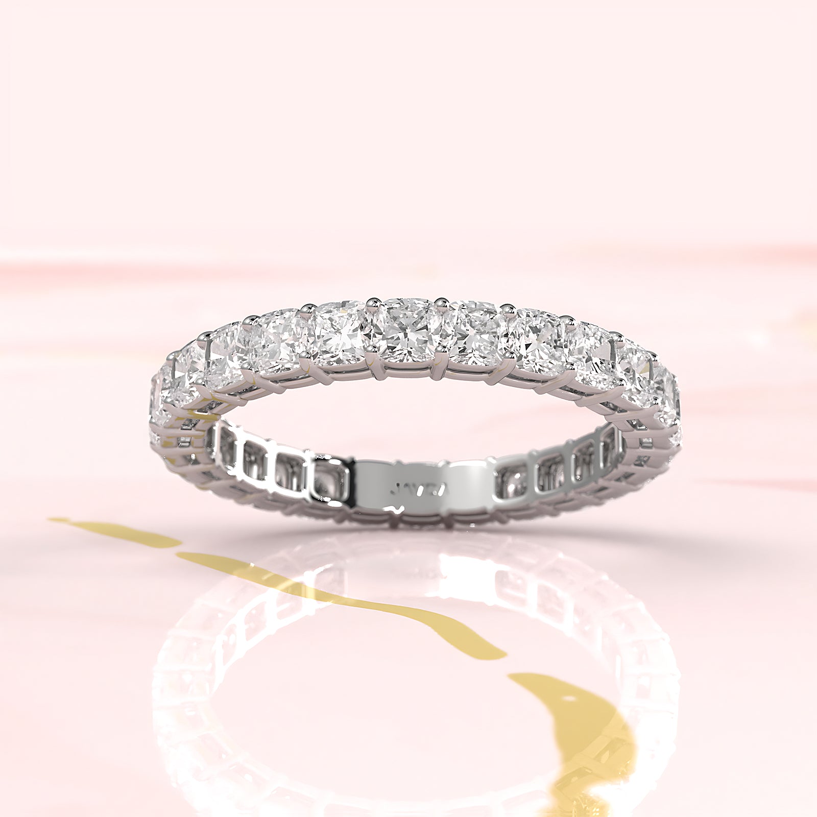 Shared Prong Cushion Lab Diamond Women's Eternity Wedding Band 2.5 mm 2.20ctw.