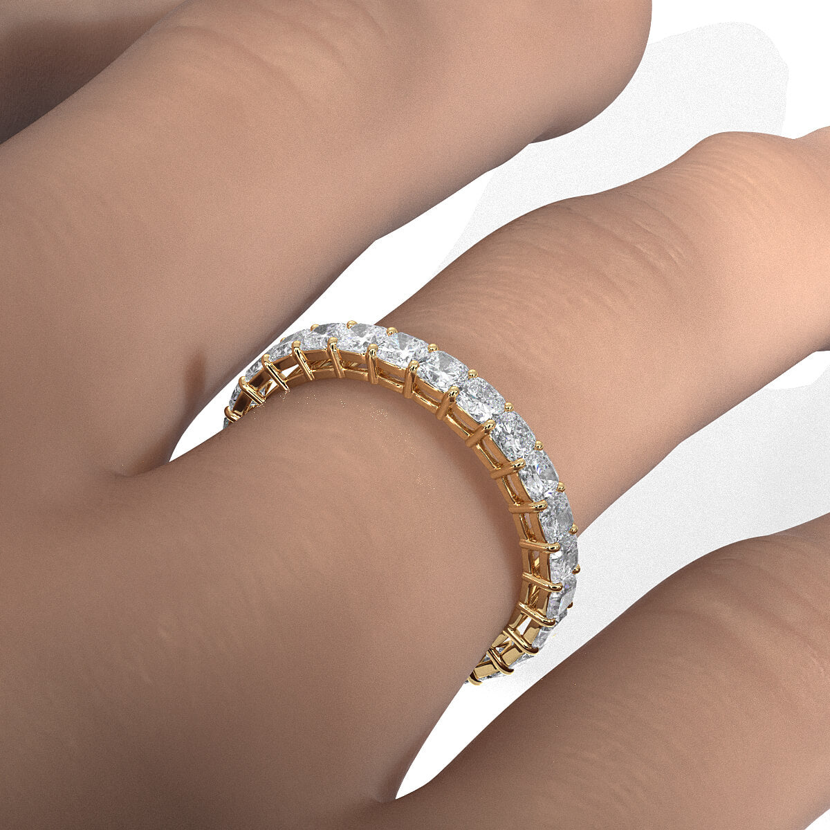 Shared Prong Cushion Lab Diamond Women's Eternity Wedding Band 2.5 mm 2.20ctw.