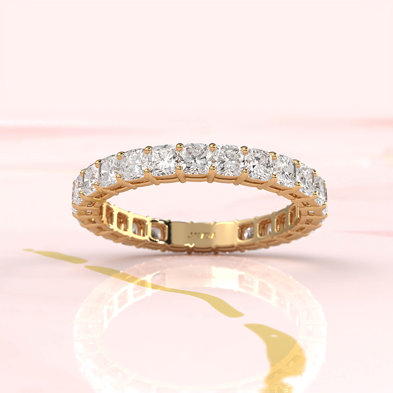 Shared Prong Cushion Lab Diamond Women's Eternity Wedding Band 2.5 mm 2.20ctw.