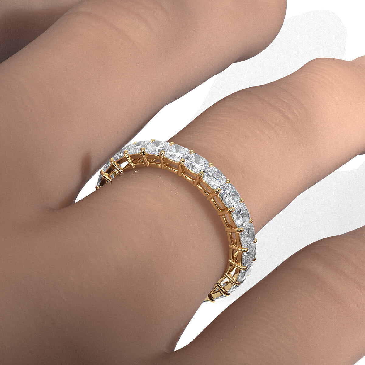 Women's Eternity Wedding Band Cushion Lab Diamond Shared Prong 2.75 mm 2.70ctw.