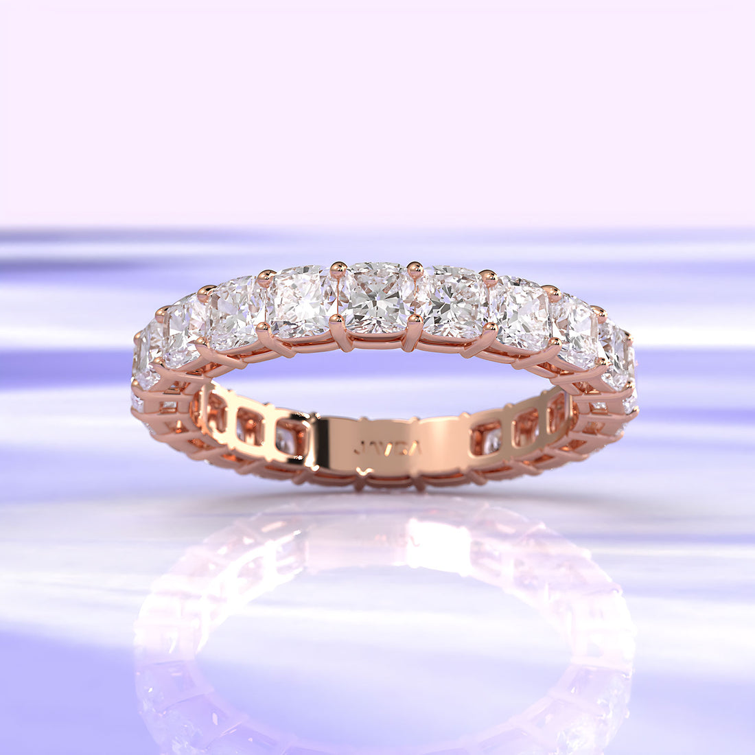 Cushion Lab Diamond Shared Prong Women's Eternity Wedding Band 3 mm 3.40ctw.