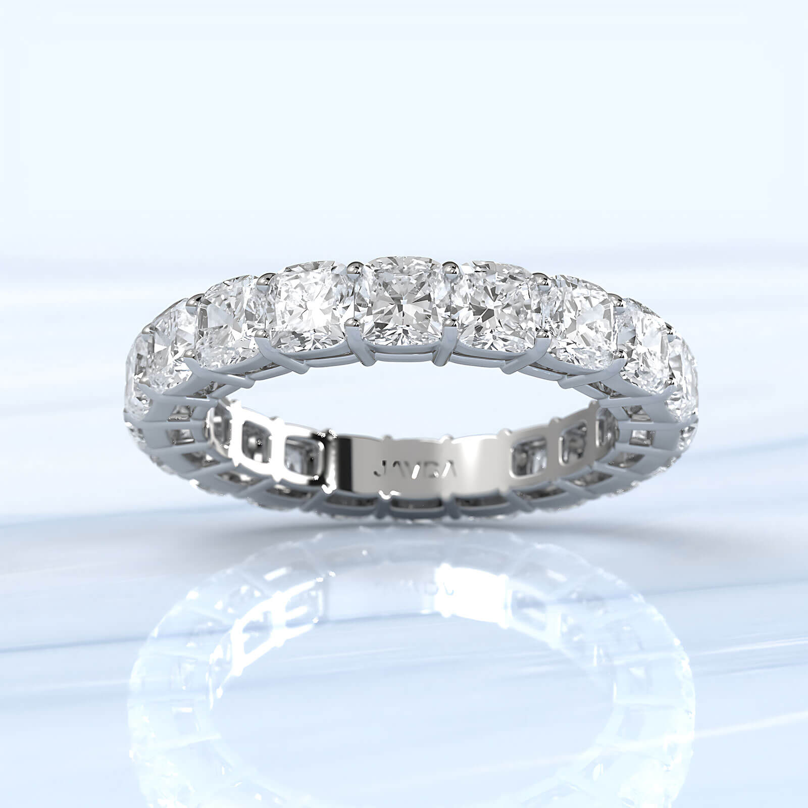 Cushion Lab Diamond Shared Prong Women's Eternity Wedding Band 3.5 mm 5ctw.