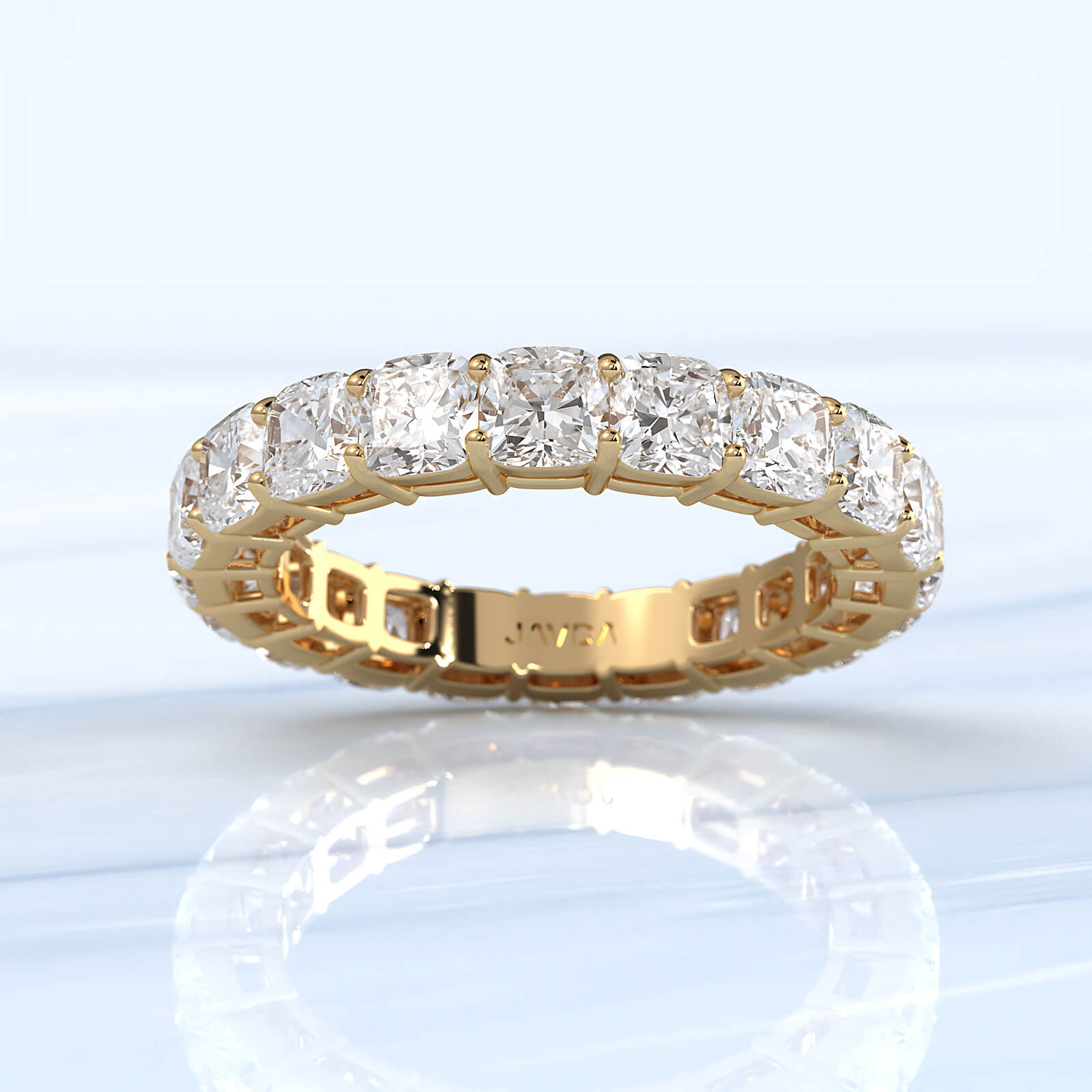 Cushion Lab Diamond Shared Prong Women's Eternity Wedding Band 3.5 mm 5ctw.