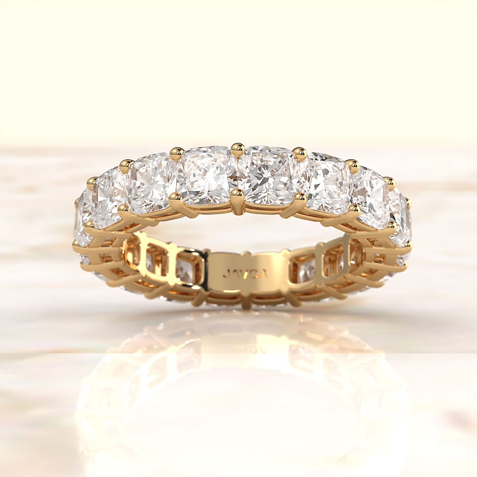 Shared Prong Cushion Lab Diamond Women's Eternity Wedding Band 4 mm 6.50ctw.