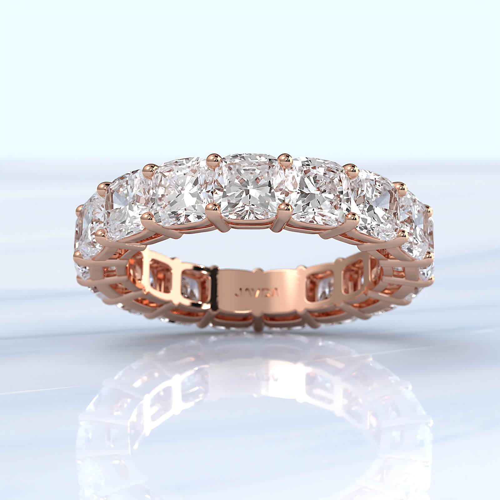 Cushion Cut Lab Diamond Shared Prong Women's Eternity Wedding Band 4.25 mm 7.40ctw.