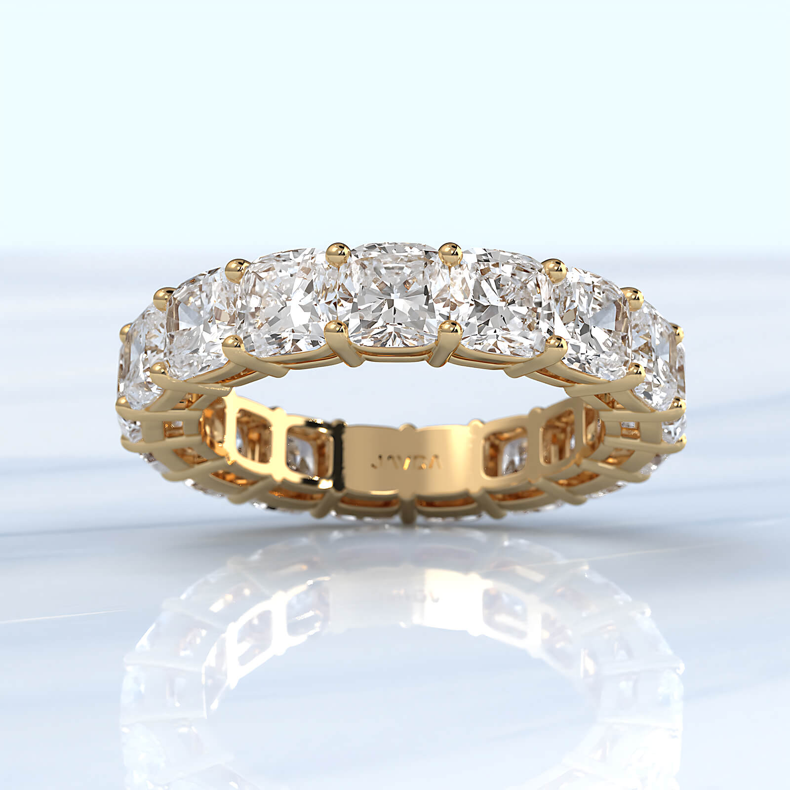 Cushion Cut Lab Diamond Shared Prong Women's Eternity Wedding Band 4.25 mm 7.40ctw.