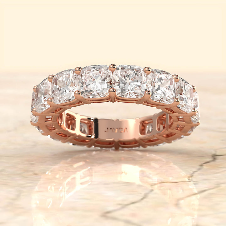 Cushion Lab Diamond Shared Prong Women's Eternity Wedding Band 4.75 mm 9.60ctw.
