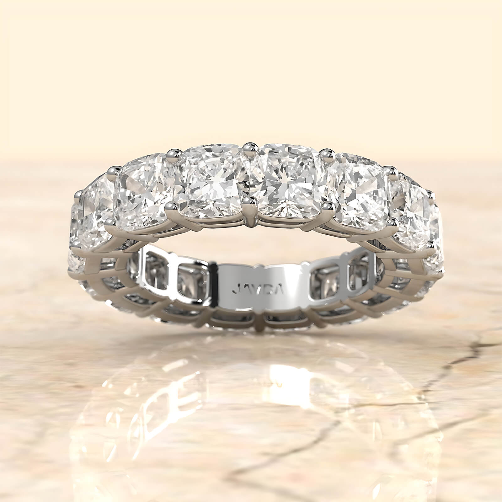 Cushion Lab Diamond Shared Prong Women's Eternity Wedding Band 4.75 mm 9.60ctw.