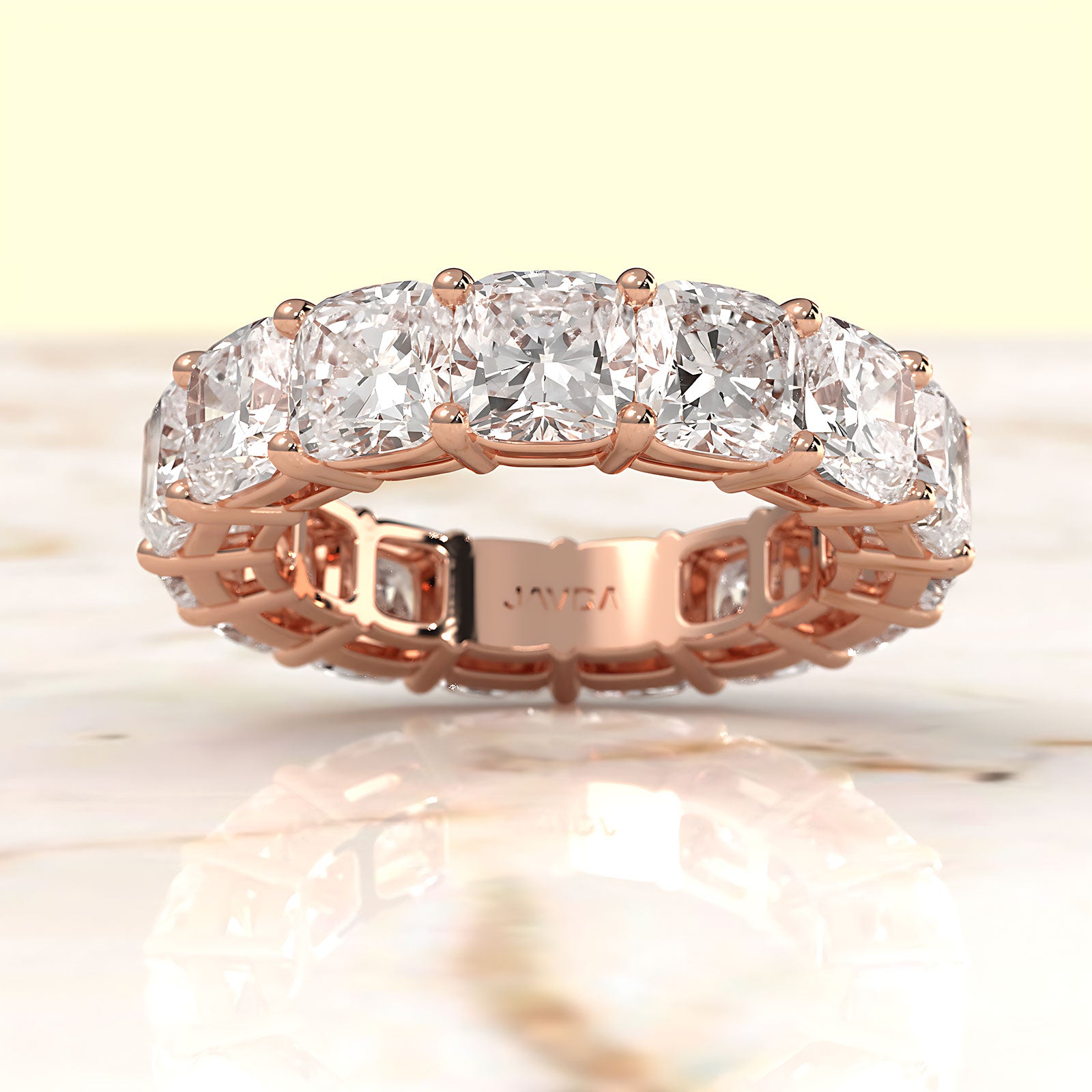 Cushion Lab Diamond Shared Prong Women's Eternity Wedding Band 5 mm 10.5ctw.