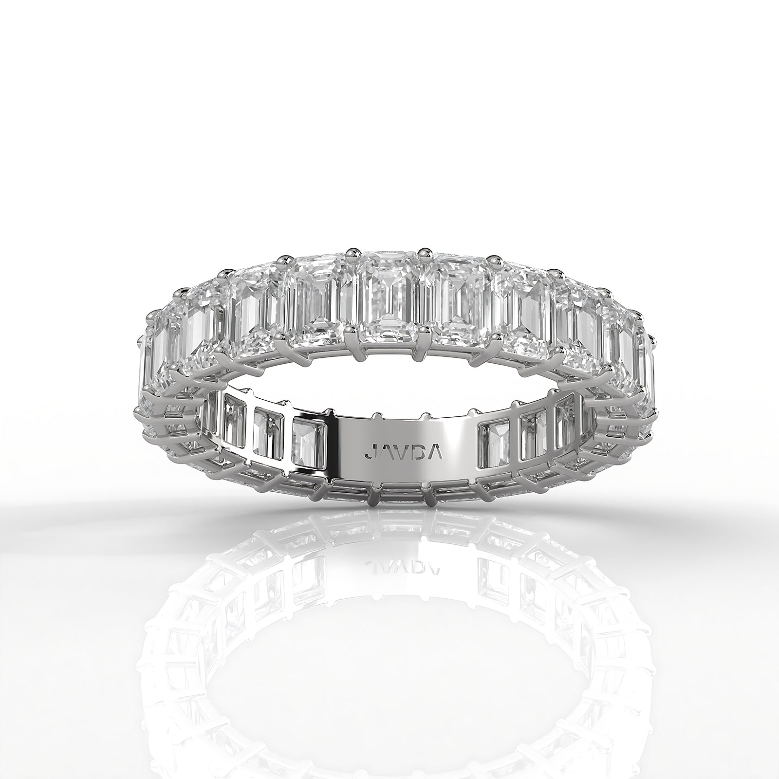 Emerald Lab Diamond Shared Prong Women's Wedding Band 3.75 mm 4ctw.