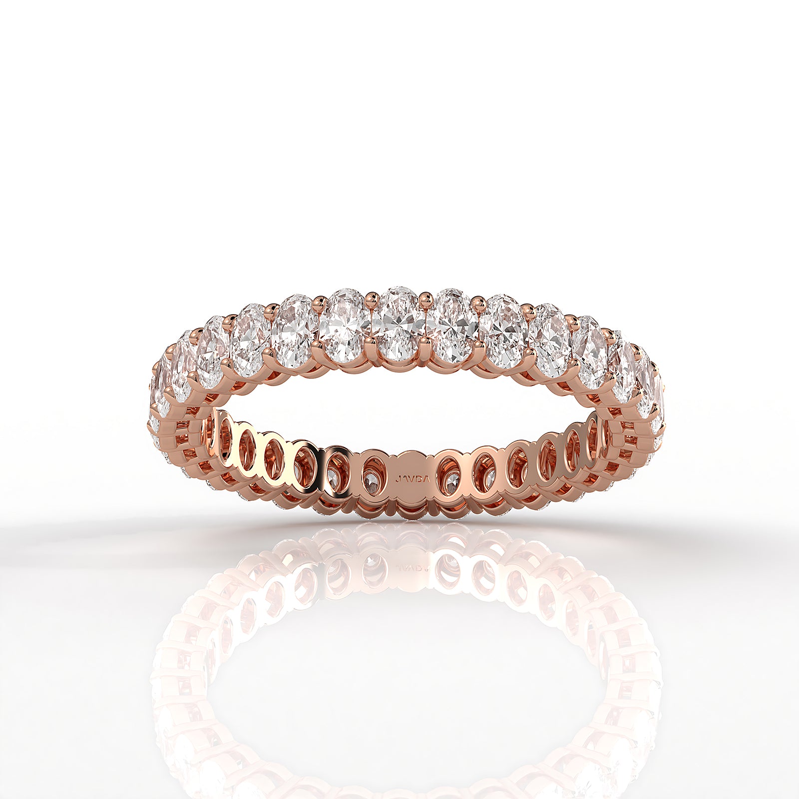 Oval Lab Diamond Women's Eternity Shared Prong Wedding Band 3 mm 1.5ctw.