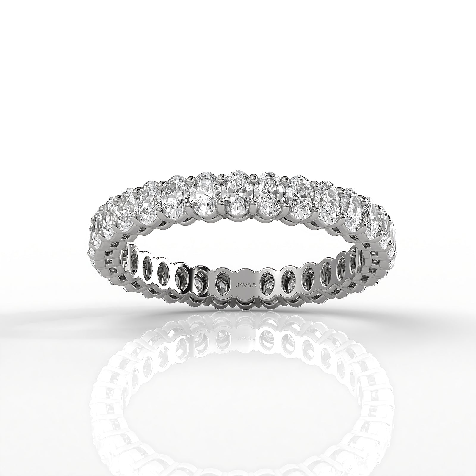 Oval Lab Diamond Women's Eternity Shared Prong Wedding Band 3 mm 1.5ctw.