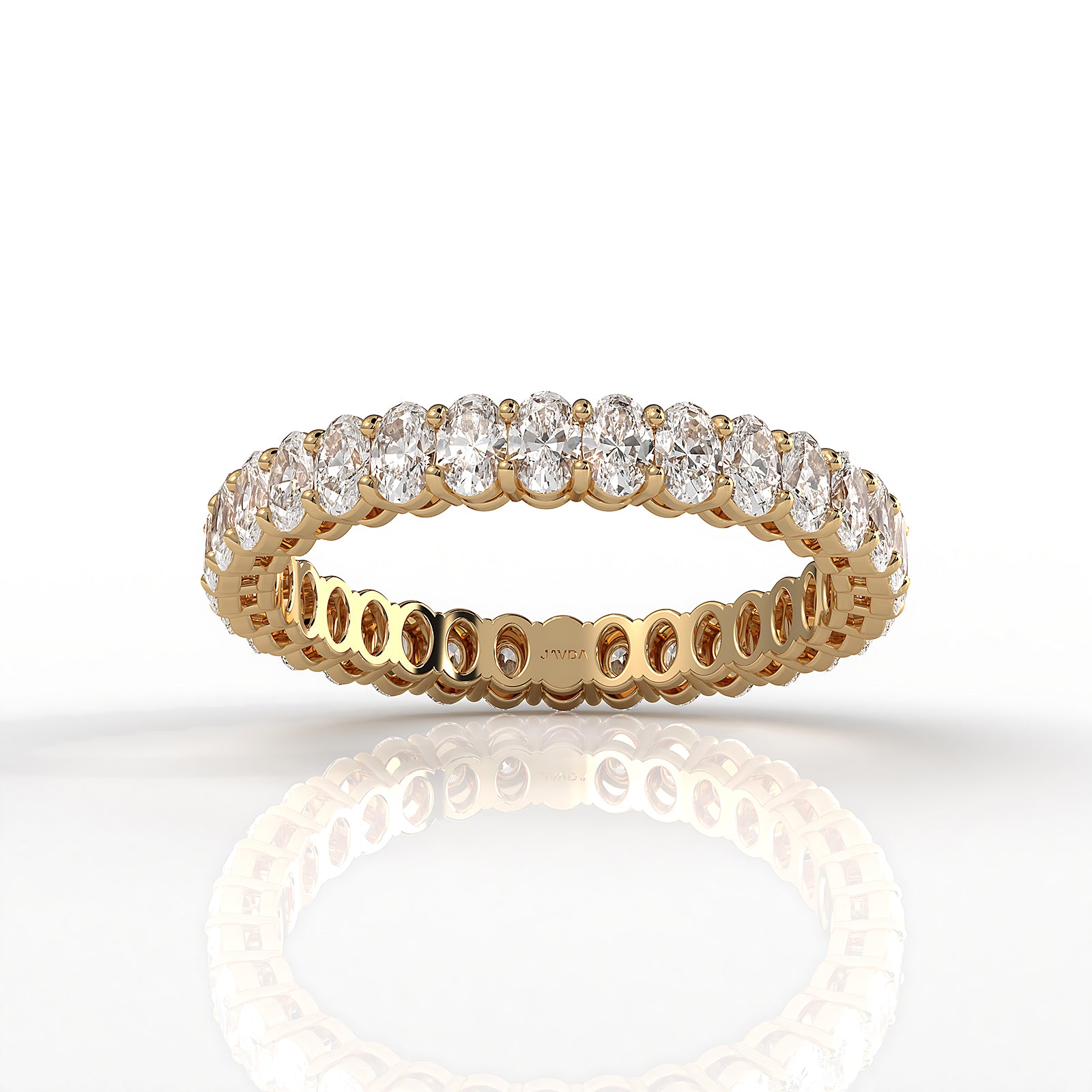 Oval Lab Diamond Women's Eternity Shared Prong Wedding Band 3 mm 1.5ctw.