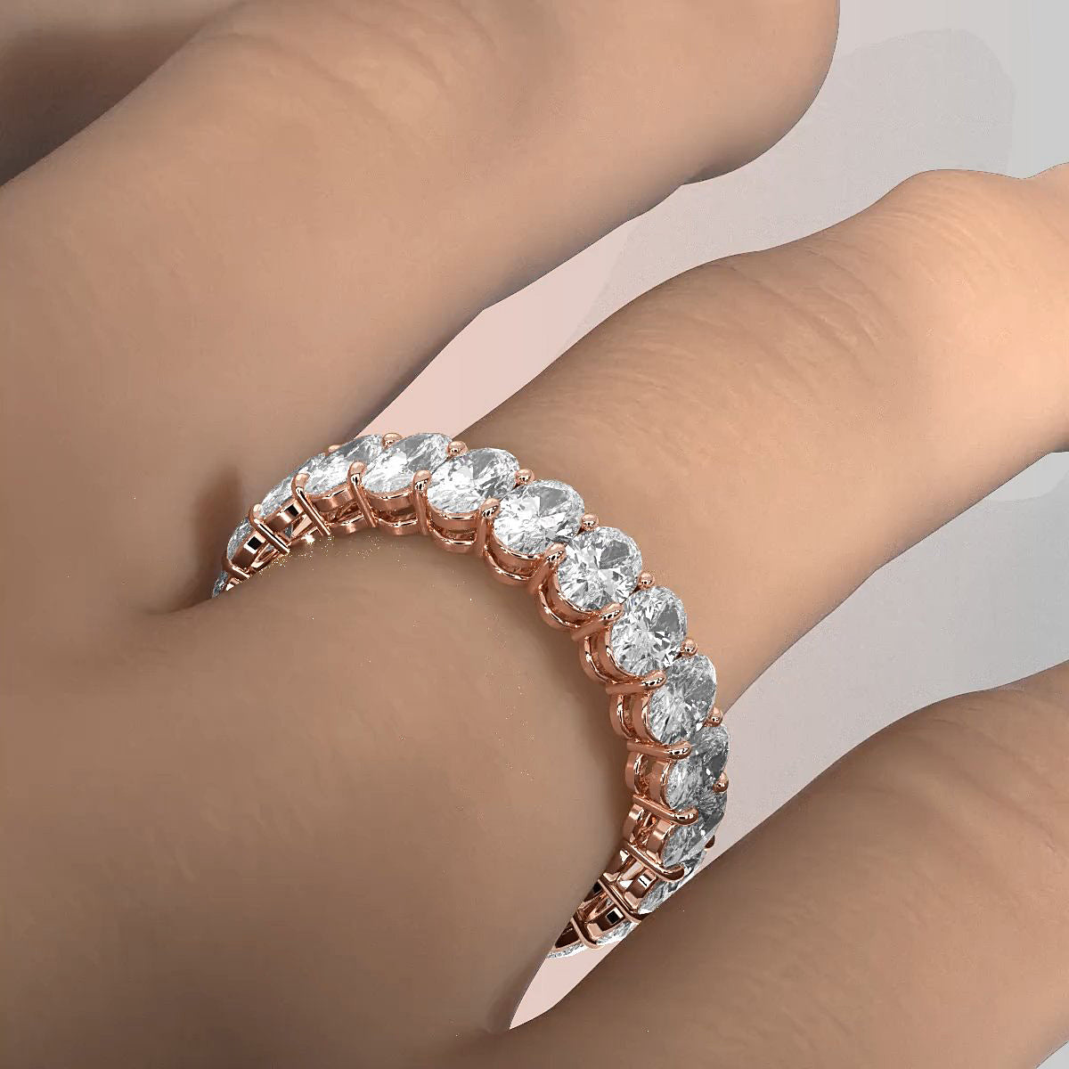 Shared Prong Oval Lab Diamond Women's Eternity Wedding Band 4.5 mm 3.6ctw.