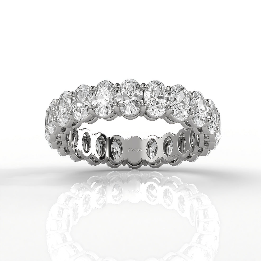 Shared Prong Oval Lab Diamond Women's Eternity Wedding Band 4.5 mm 3.6ctw.