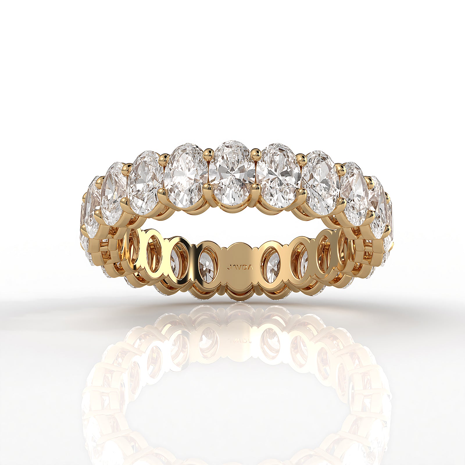 Shared Prong Oval Lab Diamond Women's Eternity Wedding Band 4.5 mm 3.6ctw.