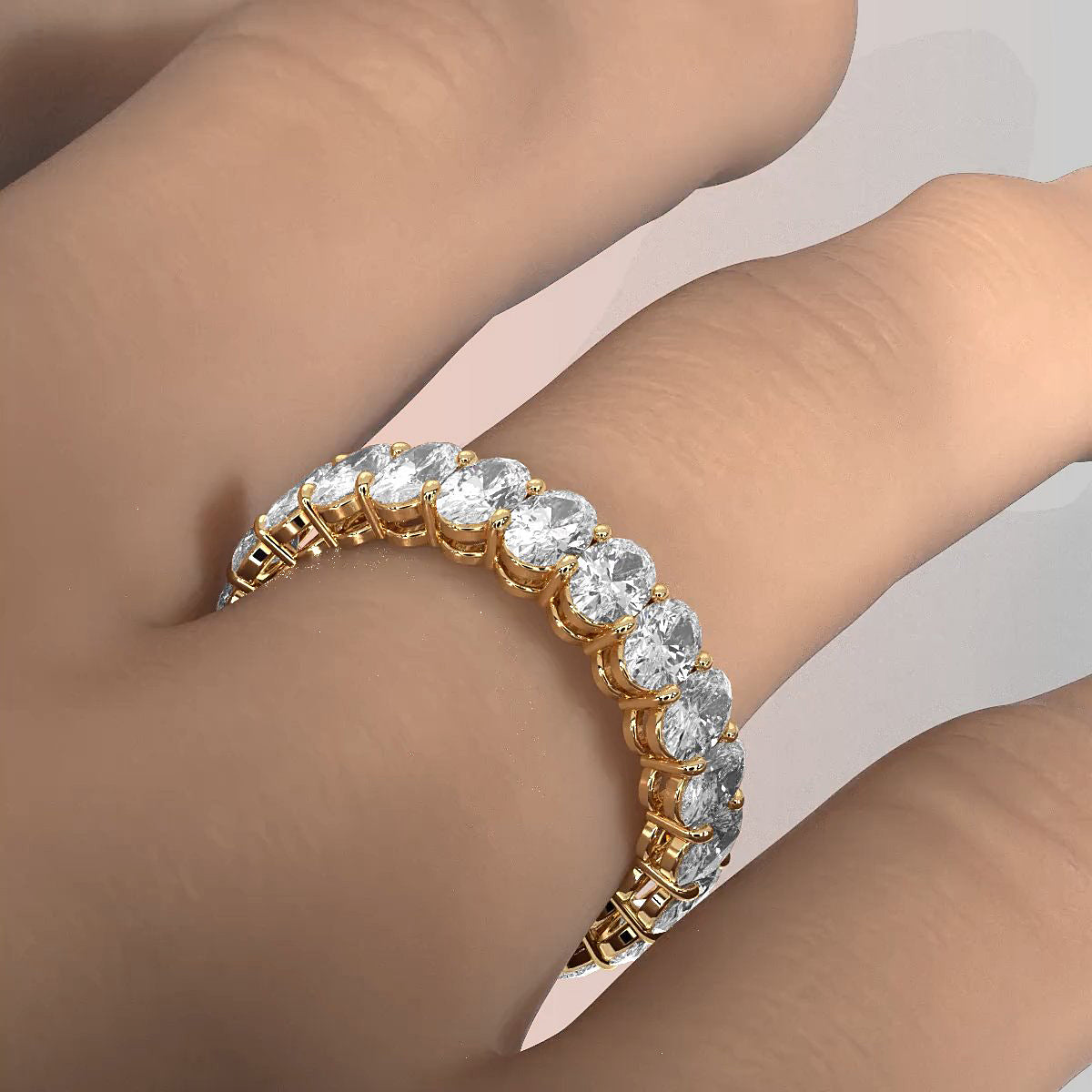 Shared Prong Oval Lab Diamond Women's Eternity Wedding Band 4.5 mm 3.6ctw.