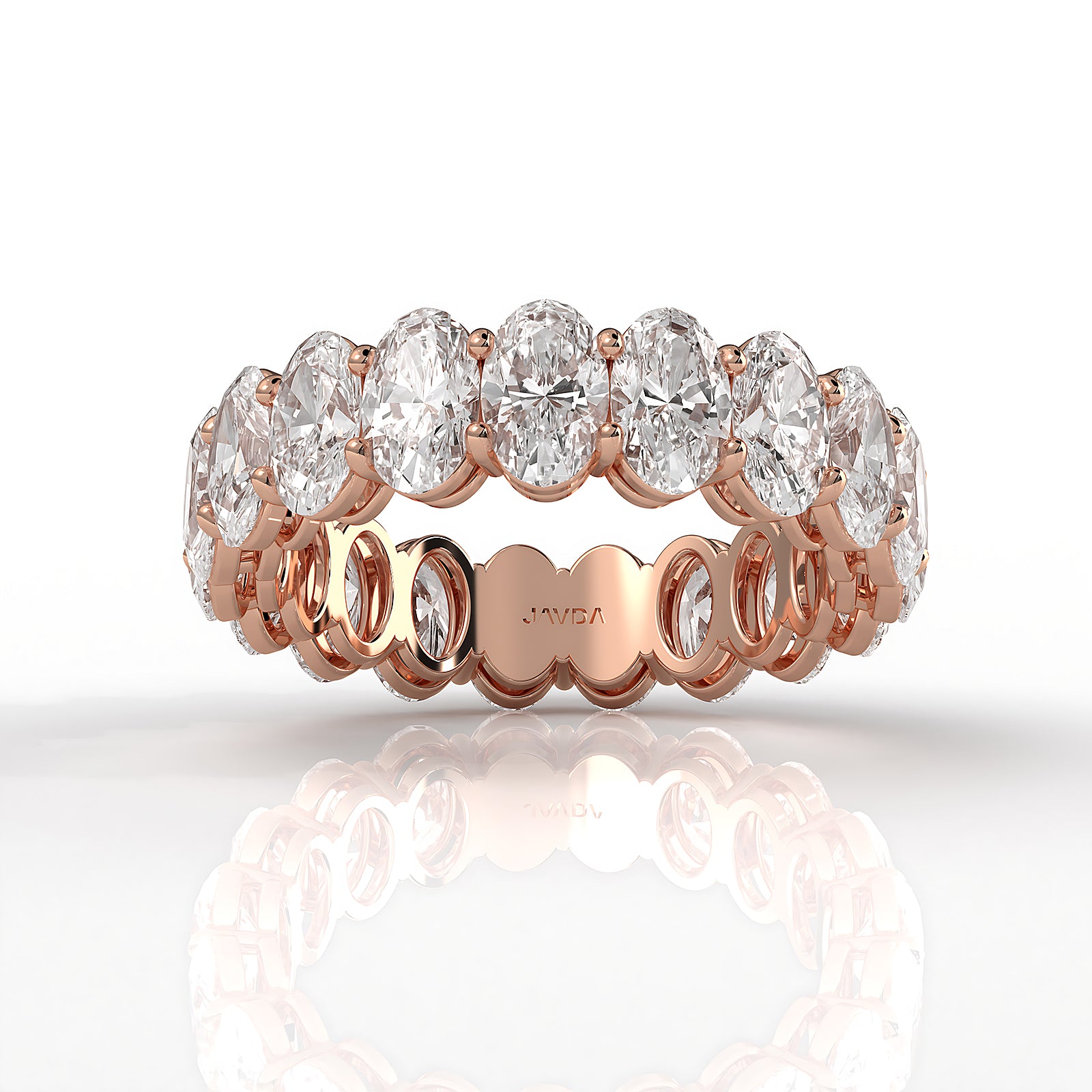 Oval Lab Diamond Women's Eternity Shared Prong Wedding Band 5.5 mm 5.05ctw.