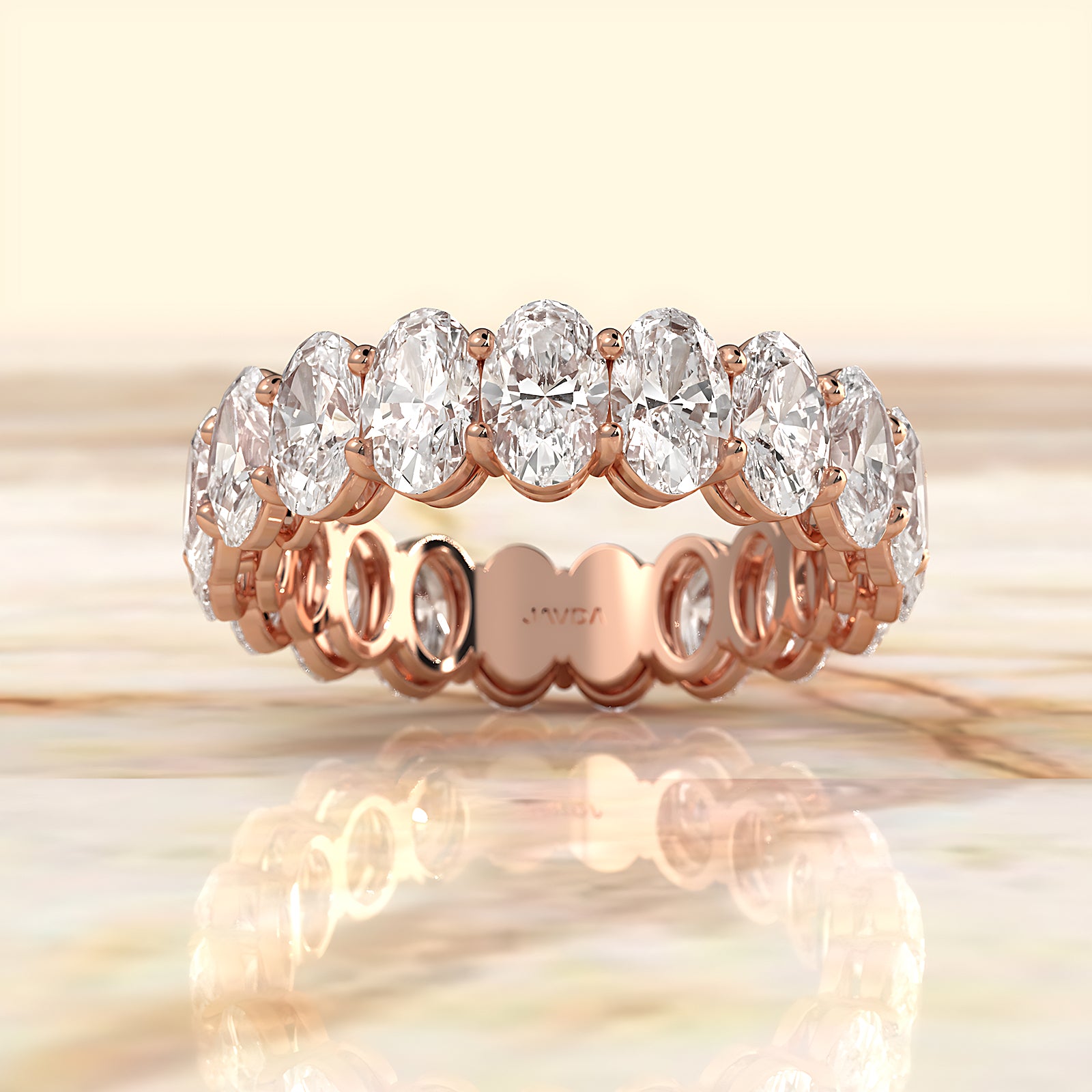 Oval Lab Diamond Women's Eternity Shared Prong Wedding Band 5.5 mm 5.05ctw.